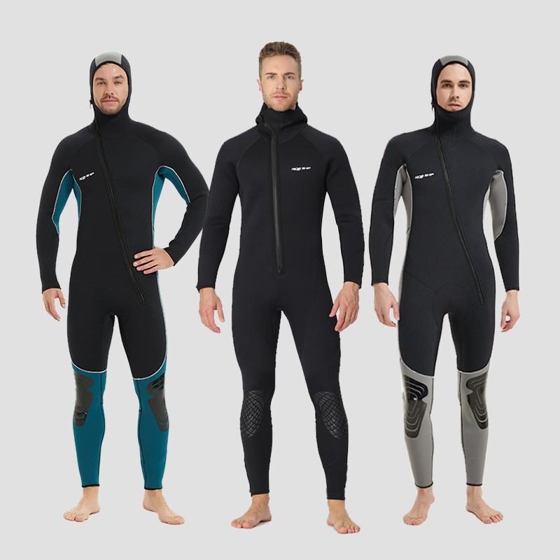 5mm Fullsuit Wetsuit With Hood Scuba Diving Snorkeling Freediving Surfing Swimming Thermal Protection