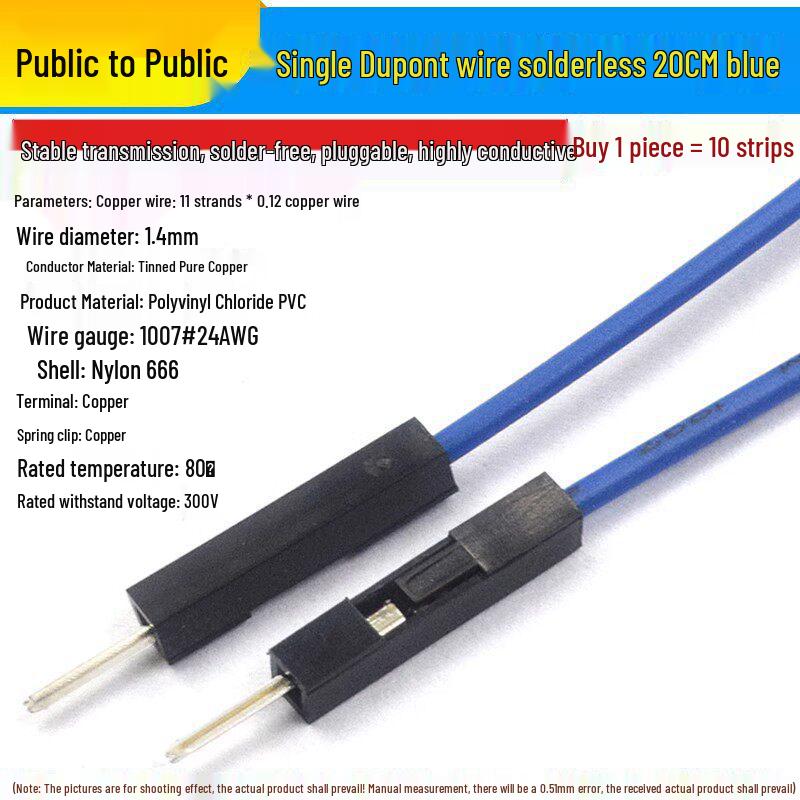 10/20/30CM Dupont Jumper Wires: Female to Female, Male to Female, Male to Male Pin Header Leads