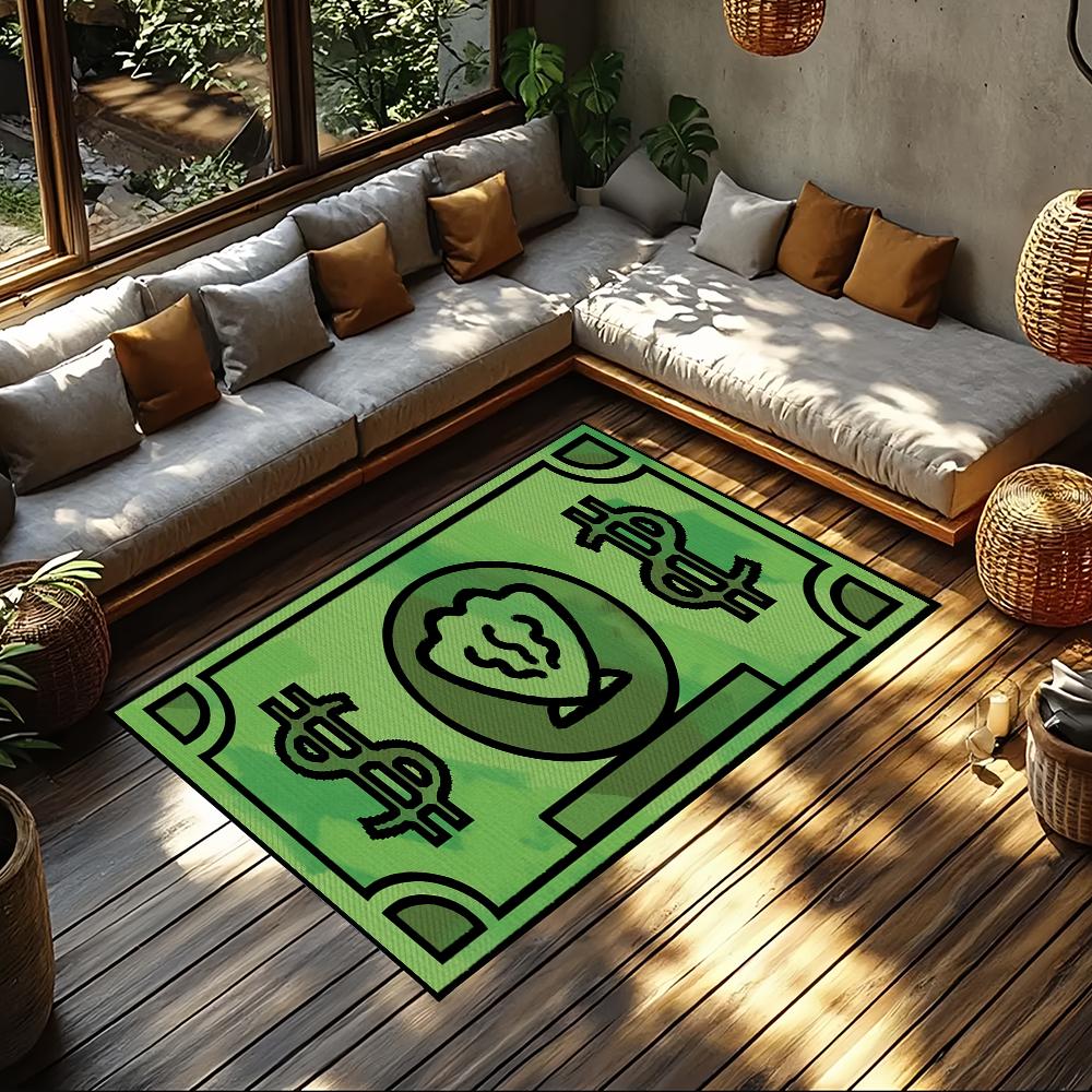 Door Mat Anti-Slip Kitchen Bedroom Coin Funny Art Handmade Tufted Rug Carpet Living S-spongebobs Room Money Entrance Decoration