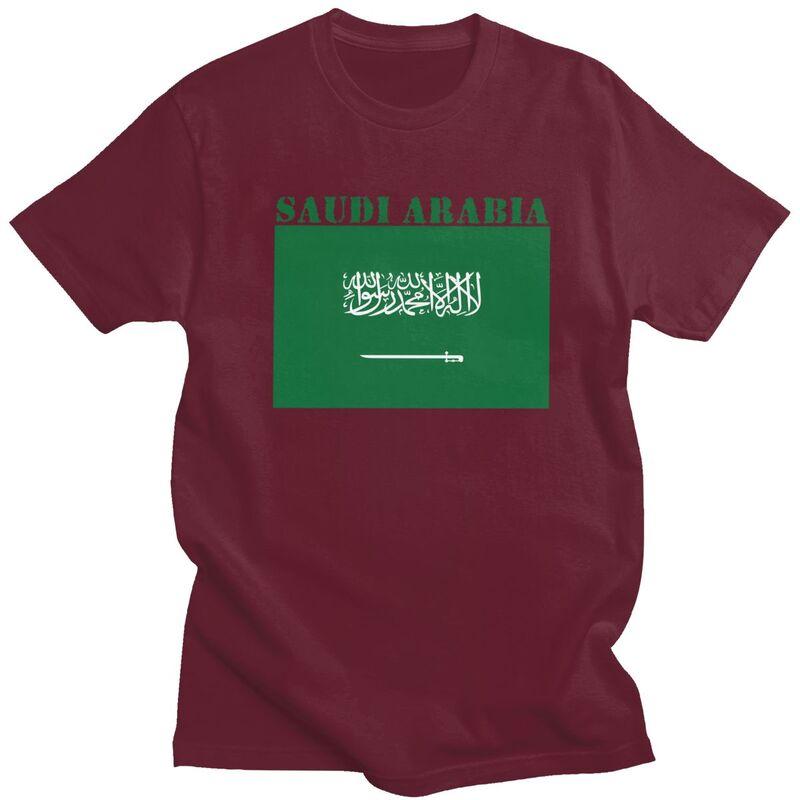 Custom Saudi Arabia Flag Tshirts for Men Short Sleeve T Shirt Tshirt 100 Cotton Tees Gift
