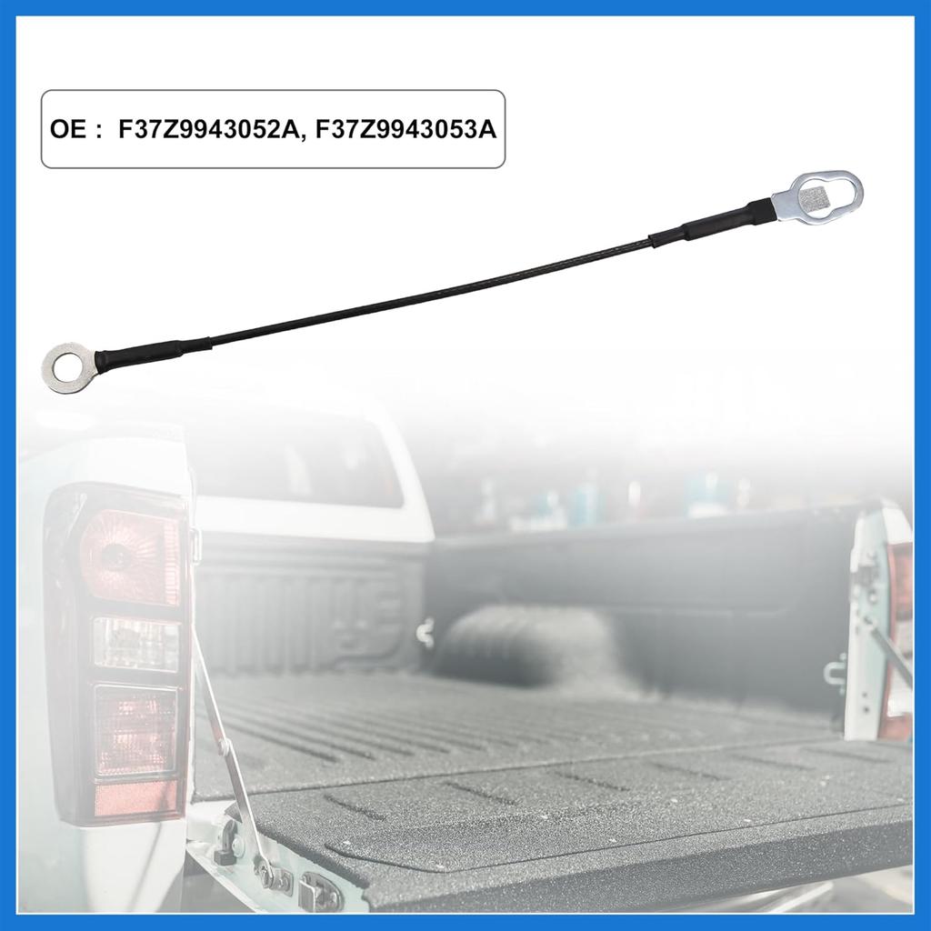 Car Rear Tailgate Cables Lift Gate Support Straps Fit for Ford for Ranger Pickup Truck - Pack of 2 Black Auto Accessories