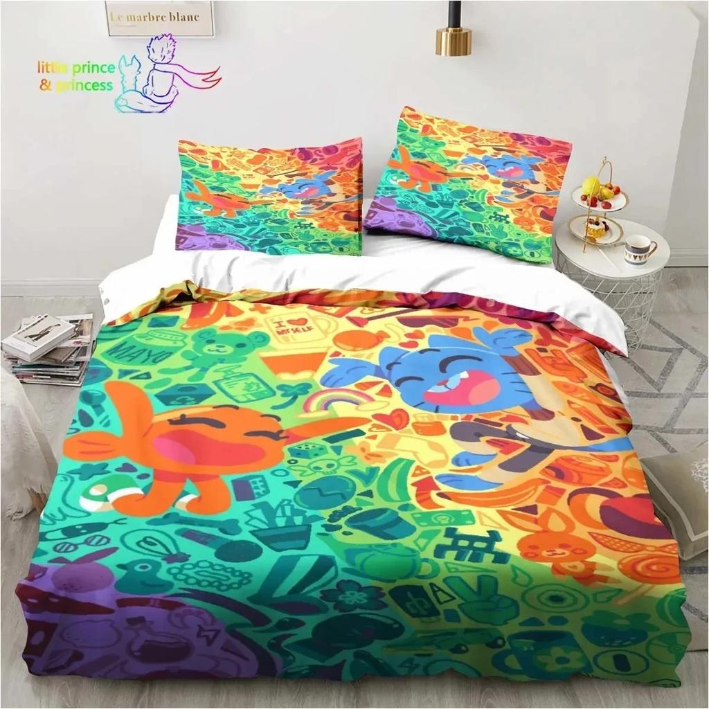 Καταπληκτικό Κόσμος του Γκάμπολ 3D Εκτυπωμένο Σετ Κλινοσκεπασμάτων Μονό Δίκλινο Πλήρες Κουίν Κινγκ Μέγεθος Σετ Κρεβατιού Κρεβατοκάμαρας για Ενήλικες Παιδιά Δώρο