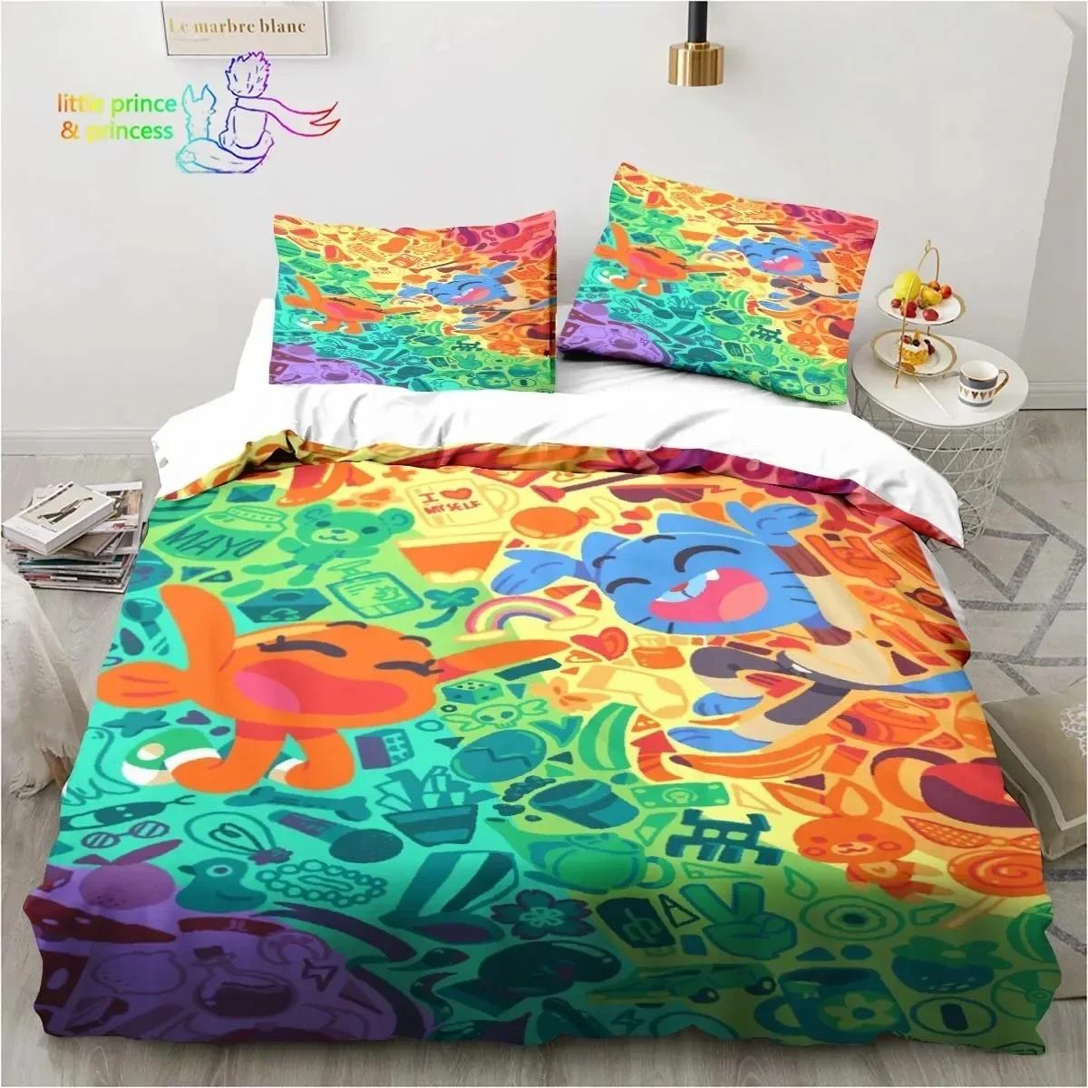 

Amazing World Gumball 3D Printed Комплект постільної білизни Single Twin Full Queen Size Bed Set Adult Kid Bedroom Spaling Set AU King 240x210cm