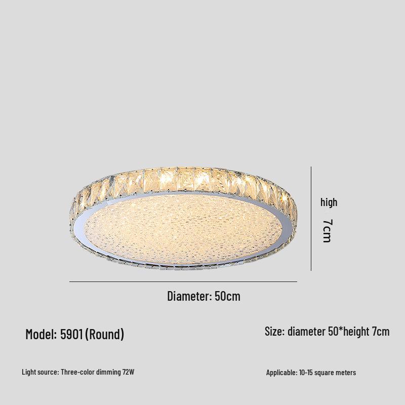 Luxury LED Crystal Ceiling Light: Round & Rectangular Dimmable Pendant for Living Room, Dining Room, Bedroom, Hall.