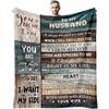Valentine's Day Gifts for Husband Blanket 60" X 50", Gifts for Husband from Wife, Husband Anniversary Wedding Gift, Birthday Gift for Husband,