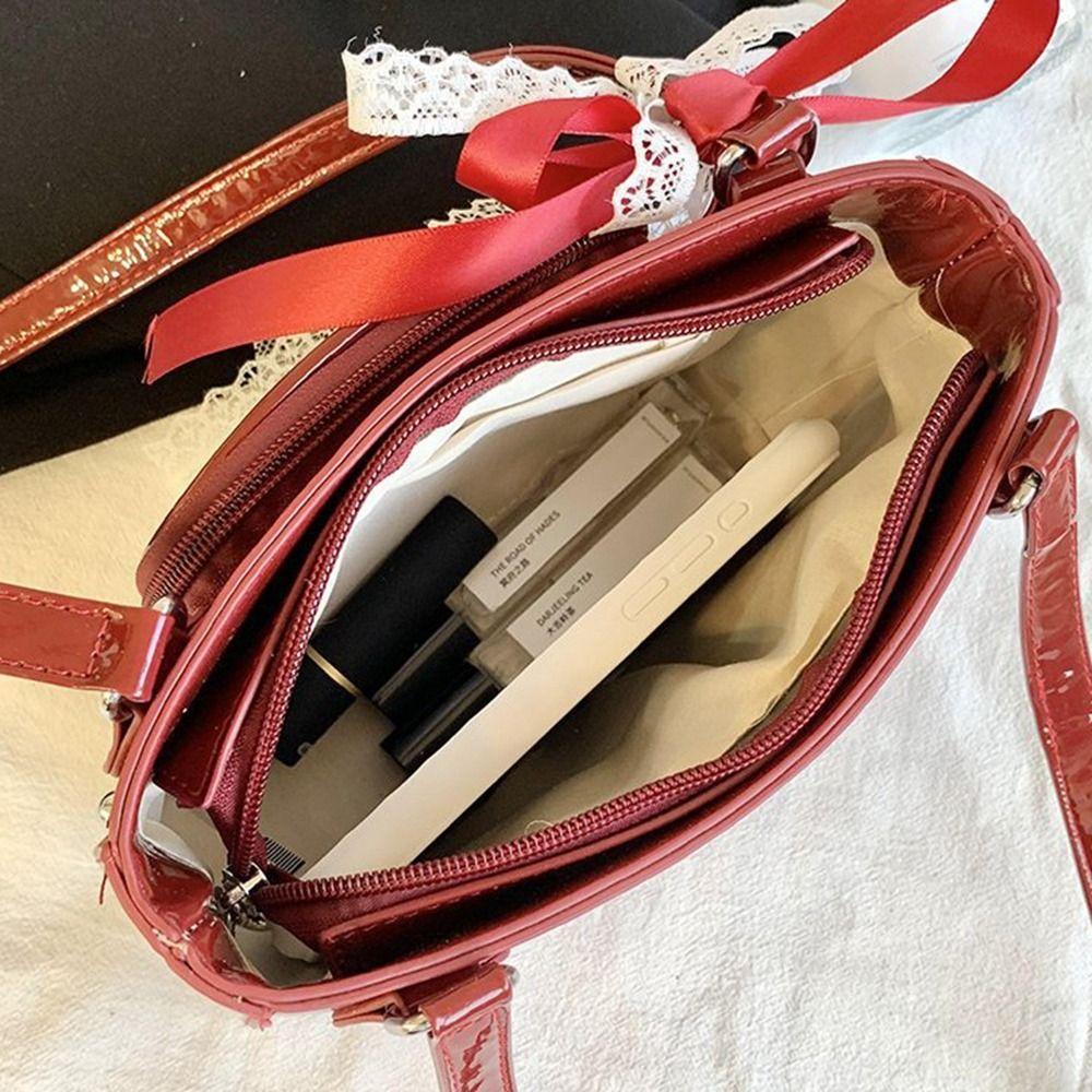 JK Transparent Love Itabag Zipper Bag Lace Crossbody Bag Portable Kawaii Shoulder Bag Gift