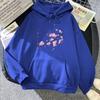 Felpa con cappuccio con stampa di fiori di ciliegio giapponesi, taglia europea