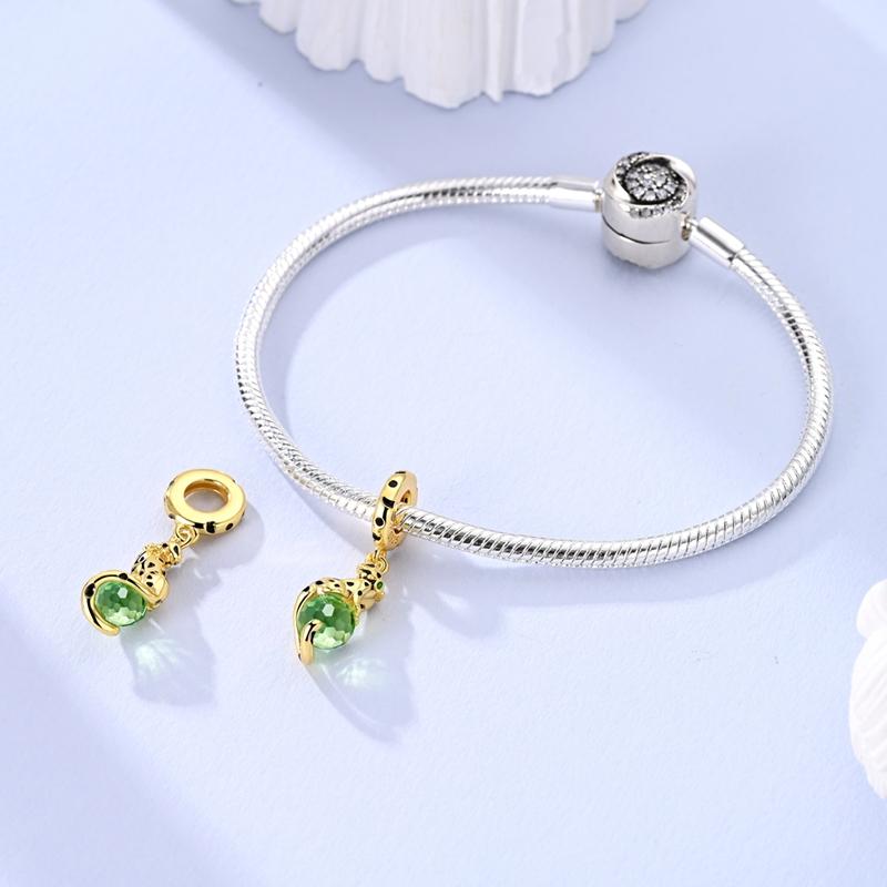 Charm Bead Charms Copper Green Zircon Leopard Animal Pendants Compatible With Charm Bead Charms Plata Authentic Bracelets Bead Charms Women Jewellery