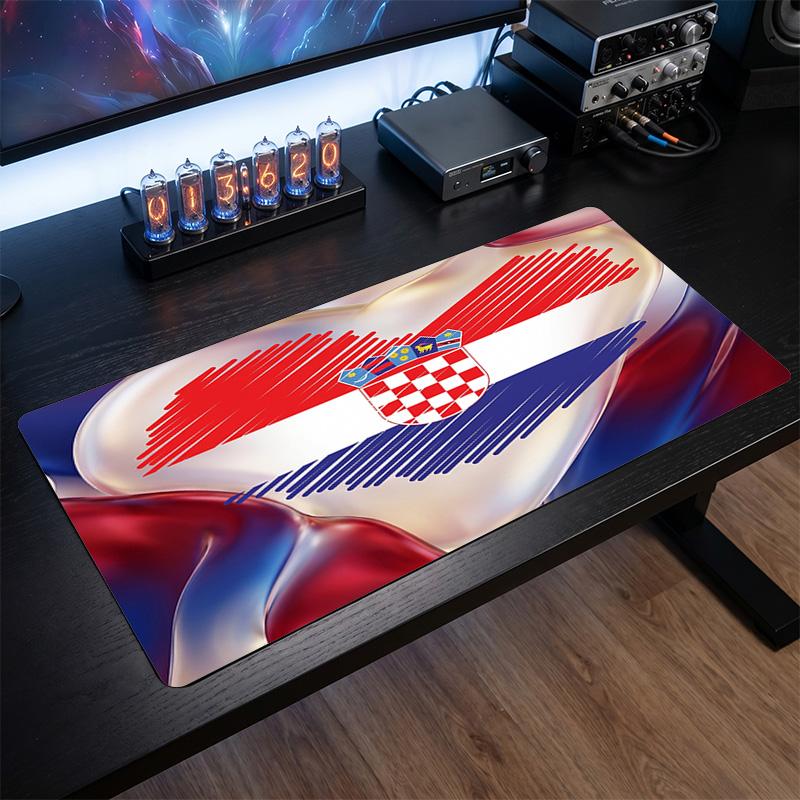 Croatia Football Crest Mouse Pad, Extended Non Slip Rubber Desk Mat for Gaming Office Laptop Fan Gift