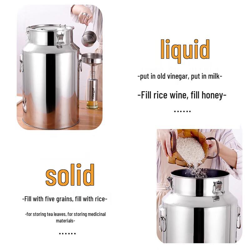 Thickened 201 Stainless Steel Sealed Storage Bucket