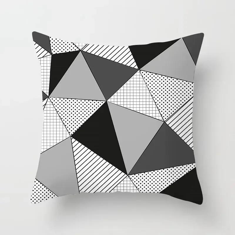 Black White Nordic Geometry Pillow Case Home Decor Decorative Polyester Cushion Cover for Bedroom Pillow Cover Hogar Funda Cojin