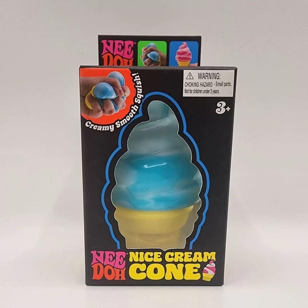 Schylling Needoh Crème Glacée Sensoriel Soulagement du Stress Bloc Soulagement Pincement Puzzle Résoudre Évacuer Souvenirs pour Enfants bleu