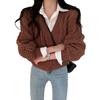 Autumn and winter new twist sweater jacket for women age-reducing and thin V-neck lantern sleeves loose knitted sweater for women