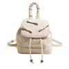 Contrasting color plaid backpack women's autumn new fashionable and cute shoulder student bag texture