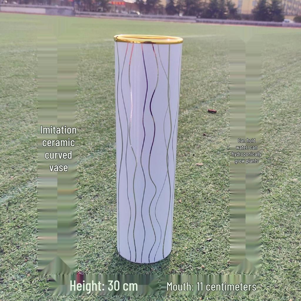 Nordic Large Resin Rattan Vase for Dried Flowers - Ceramic Look, Iron Art Floor Decoration.