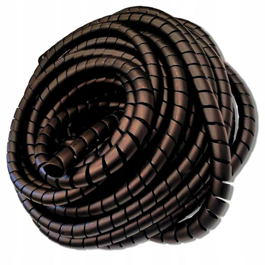 08-10mm czarna osłona przewodów - węży - spiralna - sprężynowa pvc - 1metr