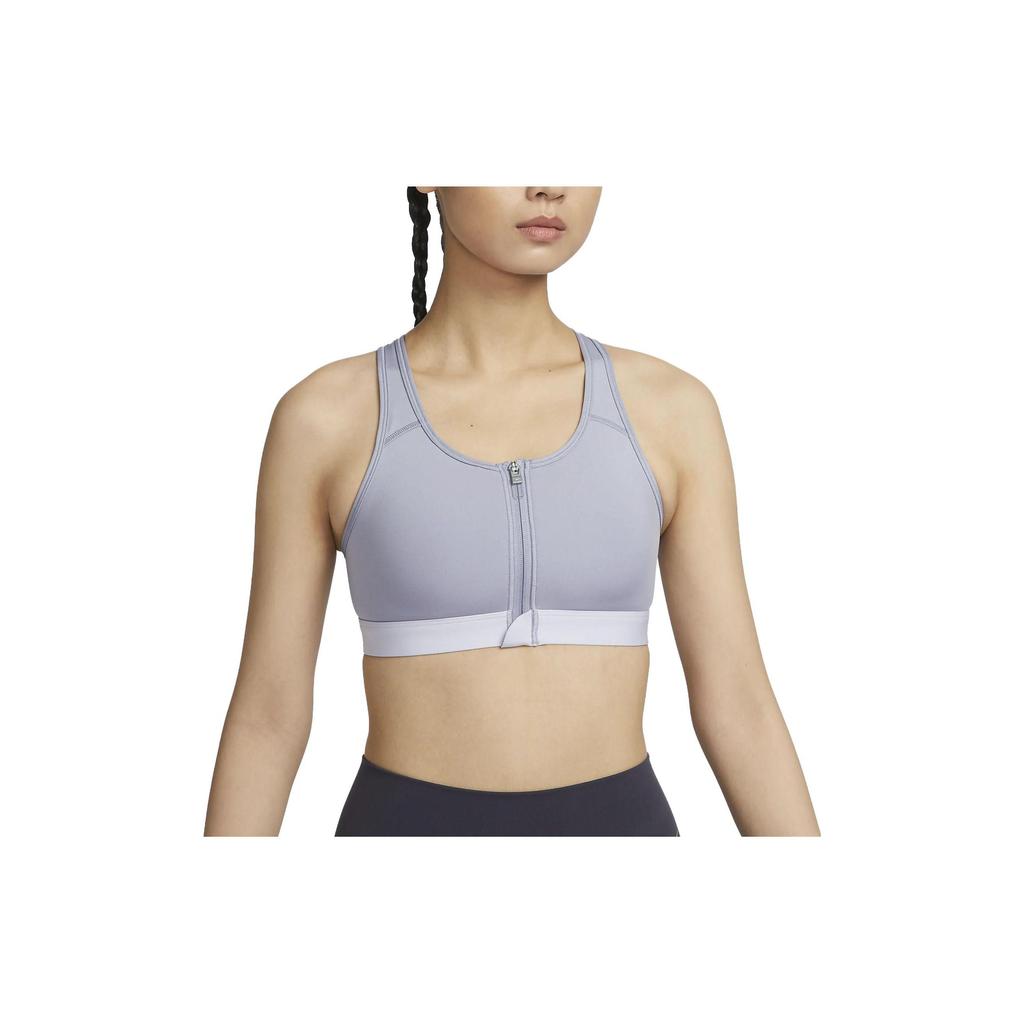 Nike Dri-Fit Swoosh Zip-Front Medium-Support Sports Bra Women Underwear Oxygen-Purple DD1206-519