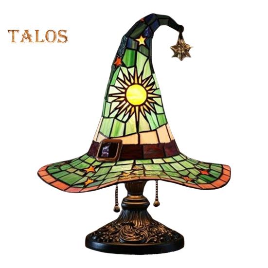 Lampa klobouk čarodějnice LED noční světlo jemná záře ručně vyráběné gotické světlo ve tvaru klobouku čaroděje halloweenská noční lampička