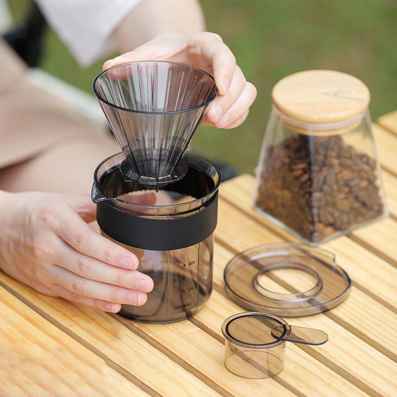 Hand-Brew Three-In-One Coffee Pot With Scale Food-Grade Thick Material Coffee Cup Travel Camping Coffee Storage Cup