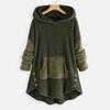 Women's Loose Plush Solid Color Long-sleeved Hooded Sweatshirt