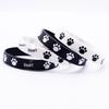 Black & White Silicone Cat Paw & Footprint Festival Bracelet
