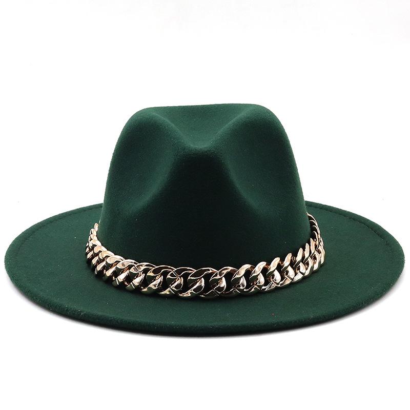Hat For Women Autumn Winter New Party Jazz Fedora Hats With Fashion Luxury Oversized Chain Accessory Bag Two-piece Set