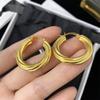 Metal Wind Ins Personality Rough, Simple And Generous Multi-Ring Large Circle Twist Rope Women'S Earrings