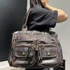 American Vintage Ladies Tote Bag Multi-Pocket Washed Hottie Locomotive Bag