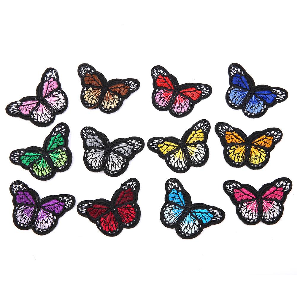 12pcs Set Embroidered Fabric Patches Sewing Bag Clothes Applique Craft DIY Decoration
