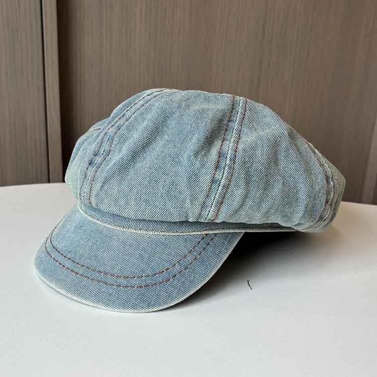 Retro Old Cowboy Beret Children Show Their Faces Small Versatile Painter Hat Literary Octagonal Hat Newsboy Hat Tide