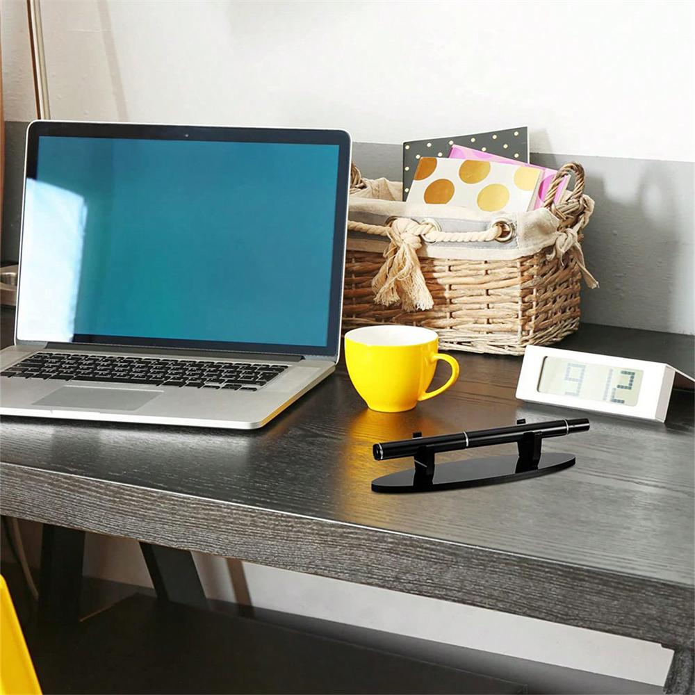 1pc Desk Pencil Holder Pen Holder Transparent Black Pen Display Stand Clear Stationery Fountain Pen Rack