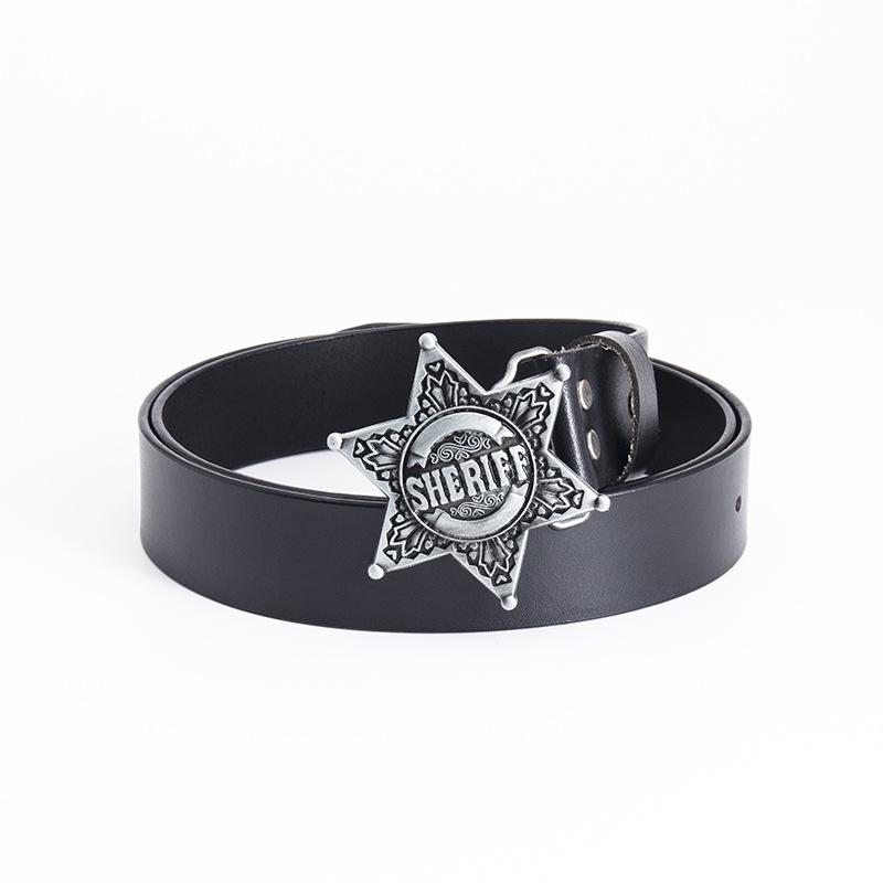 Herren Retro Leder Sheriff Gürtel - Europäisches & Amerikanisches Modeaccessoire