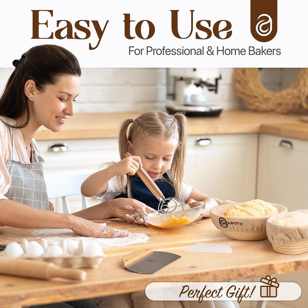 Natural Rattan Bread Proofing Baskets Set - Round & Oval Fermentation Tools