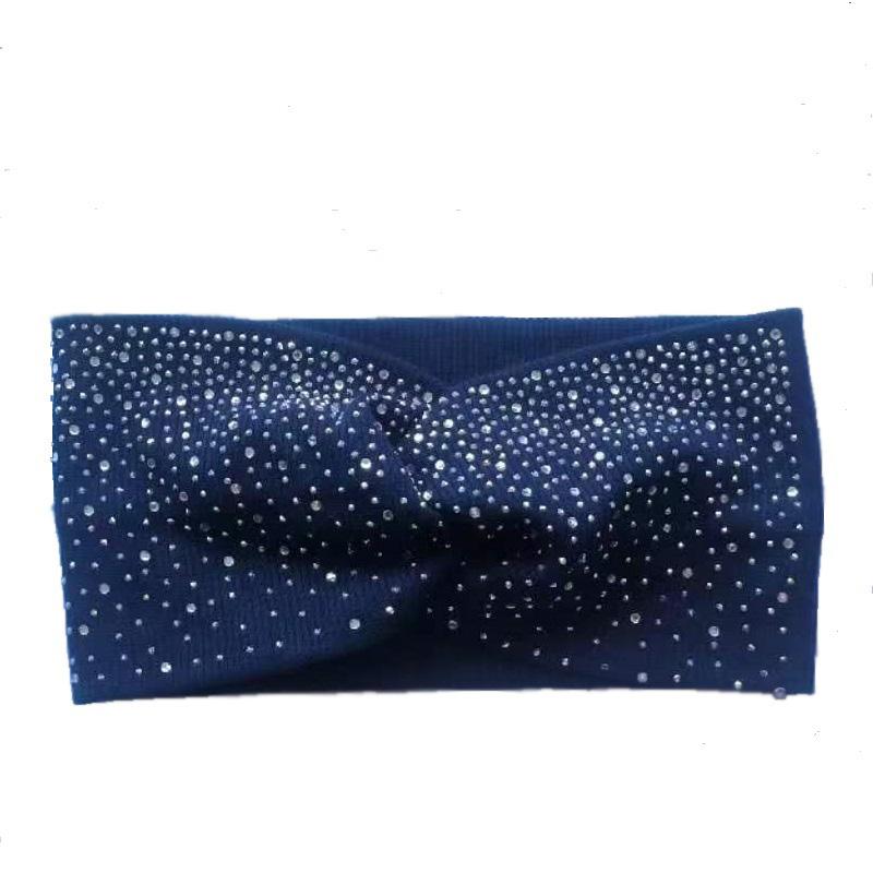 Fix Rhinestone Hair Bands Cotton Yoga Headbands Front Cross Headwrap Women Headbands Headpiece Headwrap Turban Headwear