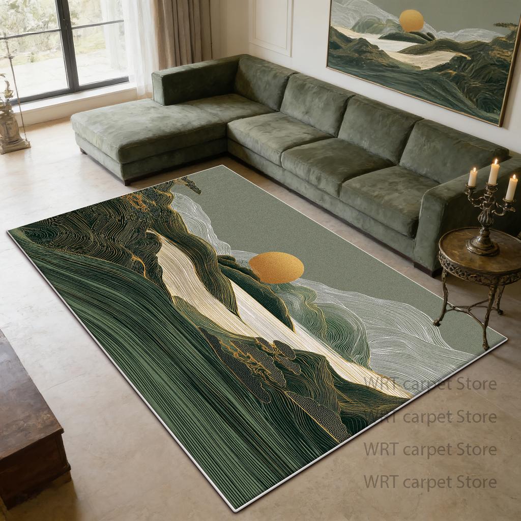 Abstrakter Berg Wasser Luxuriöser Teppich Dekoration Modernes Zuhause Weicher Wohnzimmerteppich Büro Couchtische Rutschfeste Plüschmatten