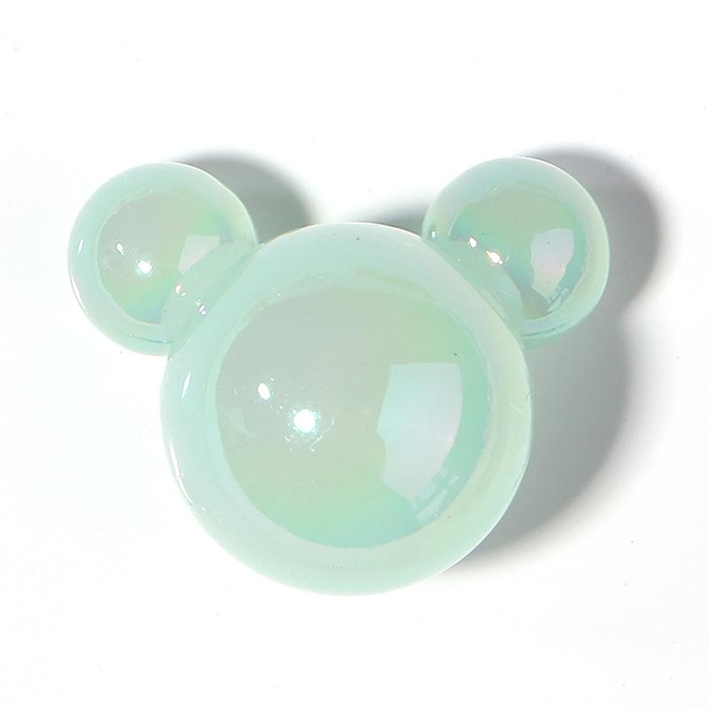 5Pcs/Lot 33×27mm Acrylic Beads Plated with Colorful Mickey Shaped Large Hole Beads For Jewelry Making Diy Headrope Phone Chain
