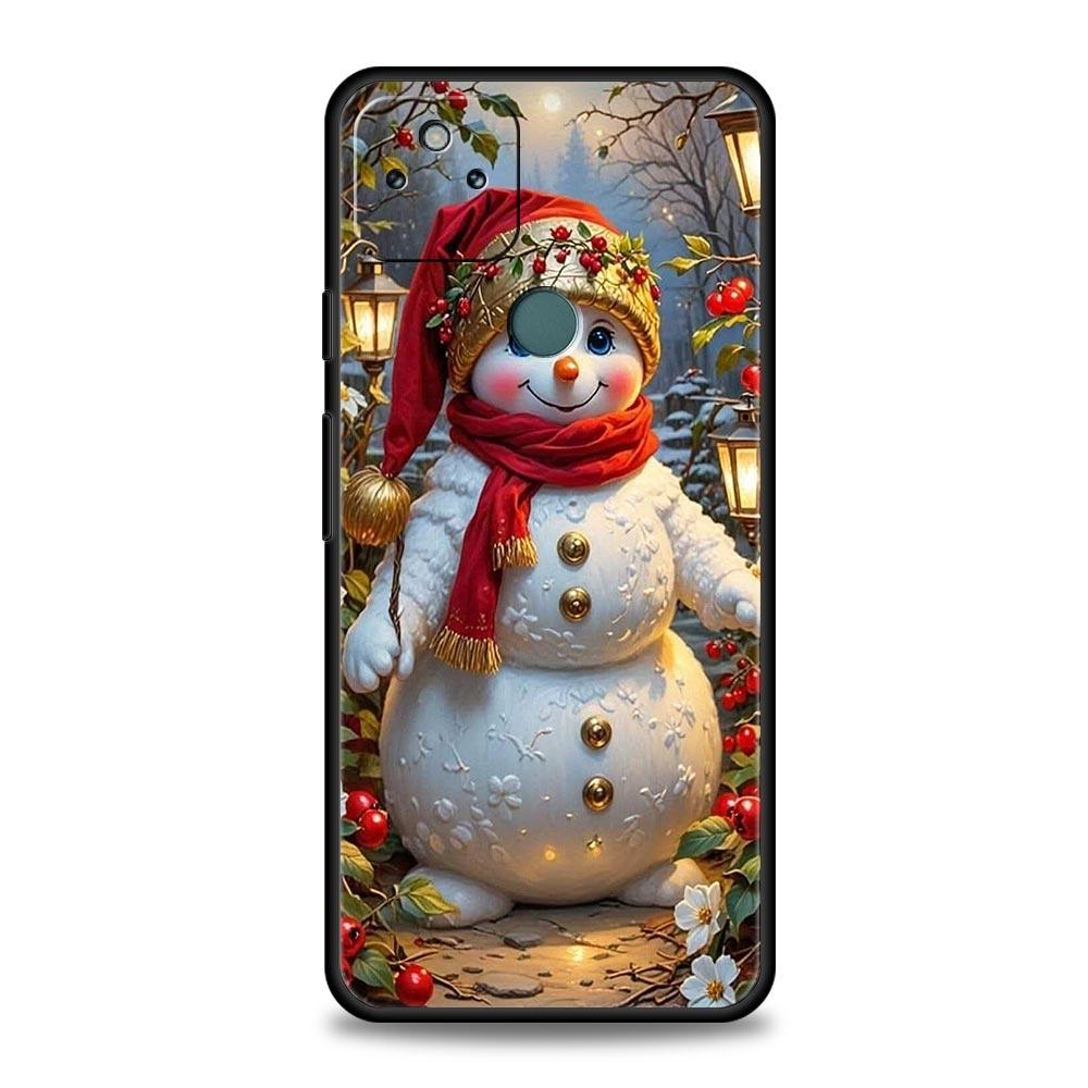 Christmas Snowman Phone Case Cover for Google Pixel 10 9 8 7 6 9A 8A 7A 6A Pro Shockproof Soft TPU 9 Pro XL Shell Capas Fundas