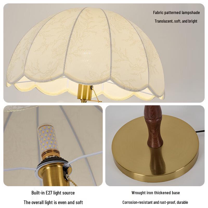 Oeny Vintage Style Floor Lamp with 3-Color Dimming