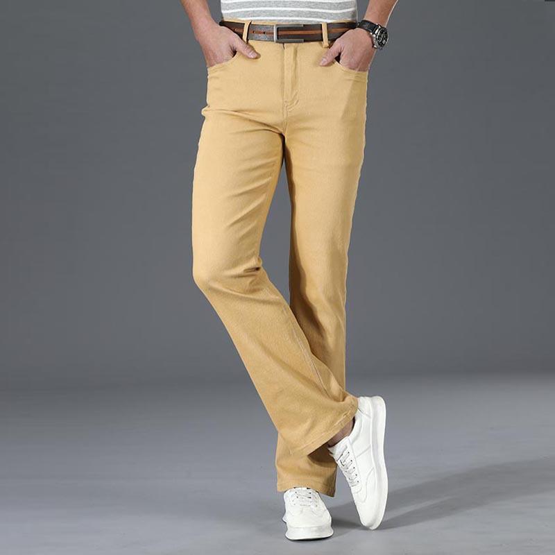 Korean style Trendy Casual Denim Flared Pants Men's Stretch Micro-Flared Pants
