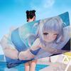 Cute Virtual G-Gawr Gura Microfiber Printed Beach Towel Mountain Climbing Yoga Beach Swimming Running Absorbent Soft Towel