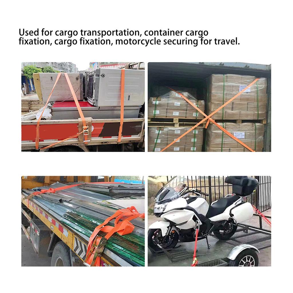 15M Car Tie Down Straps Heavy Duty 6613.86 Lbs Strength Double Row Hooks Fastening Straps Tightener for Truck Trailer Cargo Bundling