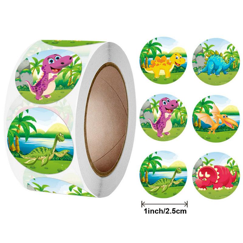 Wholesale Dinosaur Animal Kids Camaraderie School Teacher Gift Reward Stickers Party Fun Cute Self-Adhesive Labels 50-500Pcs