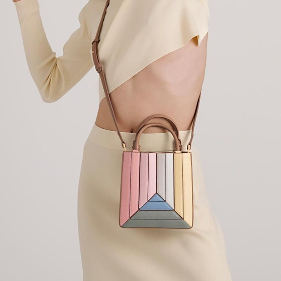 Crossbody Bag Women'S Niche Design Advanced Sense Contrasting Color Pleats Fashion Versatile Trendy Shoulder Handbag