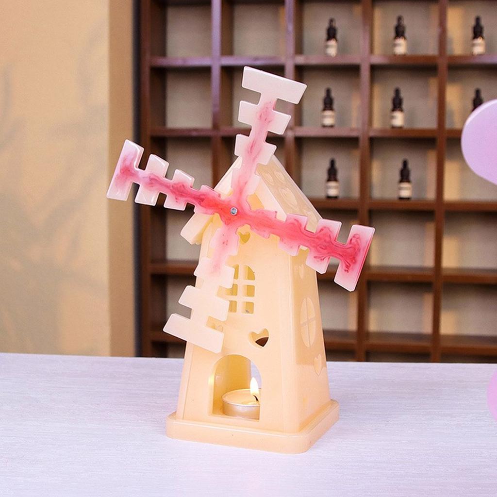 Candle Holder Silicone Mold Rotating Windmill Shape Handmade Art Supplies Silicone Texture for Making Candle Holder