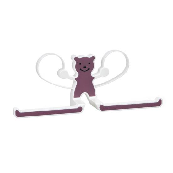 

Настенный держатель для вешалок для одежды, самоклеящийся, для дома, ванной комнаты, балкона, с мультяшным медведем, прищепка для одежды, бельевая прищепка, органайзер для полотенец, стойка фиолетовый