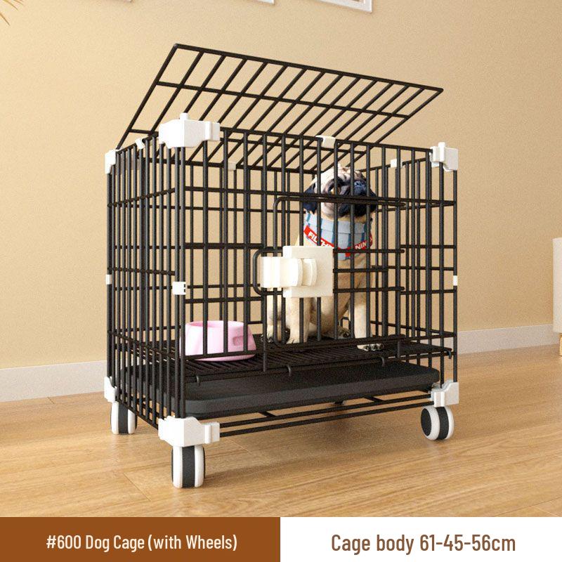Reinforced Three-Layer Indoor Pet Cage with Toilet for Small Dogs