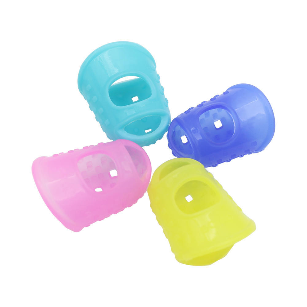 4 In 1 Flexible Fingertip Protectors Silicone Finger Guards Fingertip for Guitar Ukulele Bass