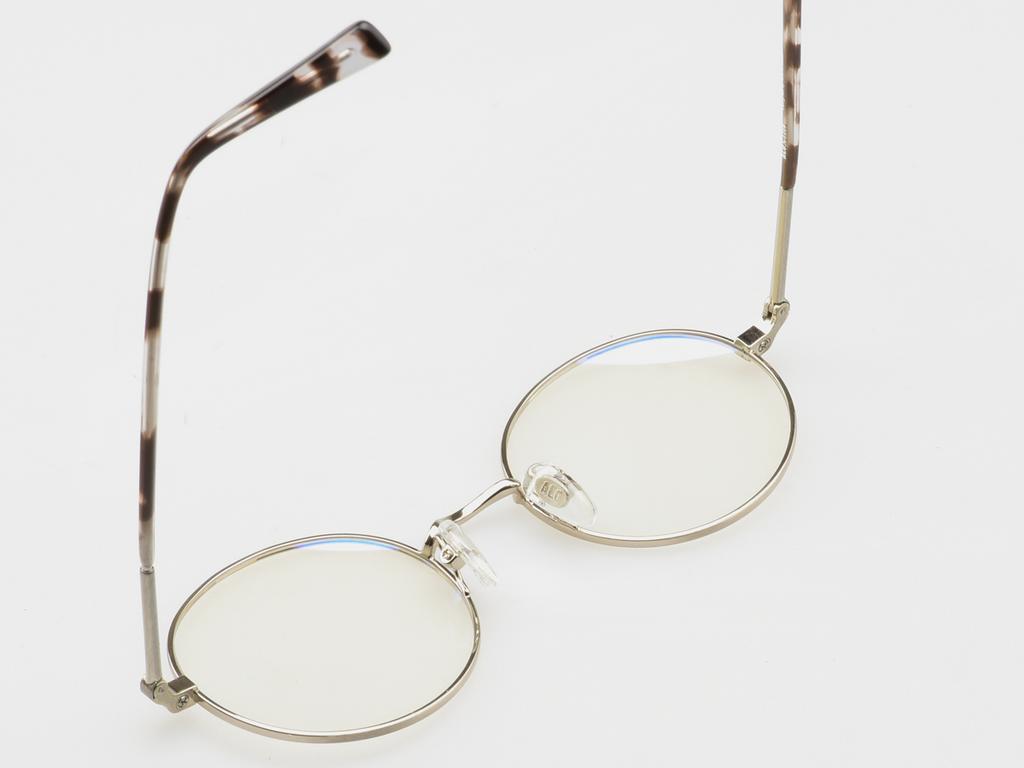 Alloaiweeo [Alo:Ctzen] Ci8704B C2 Modern Acetate Tip Silver Metal Round Glasses