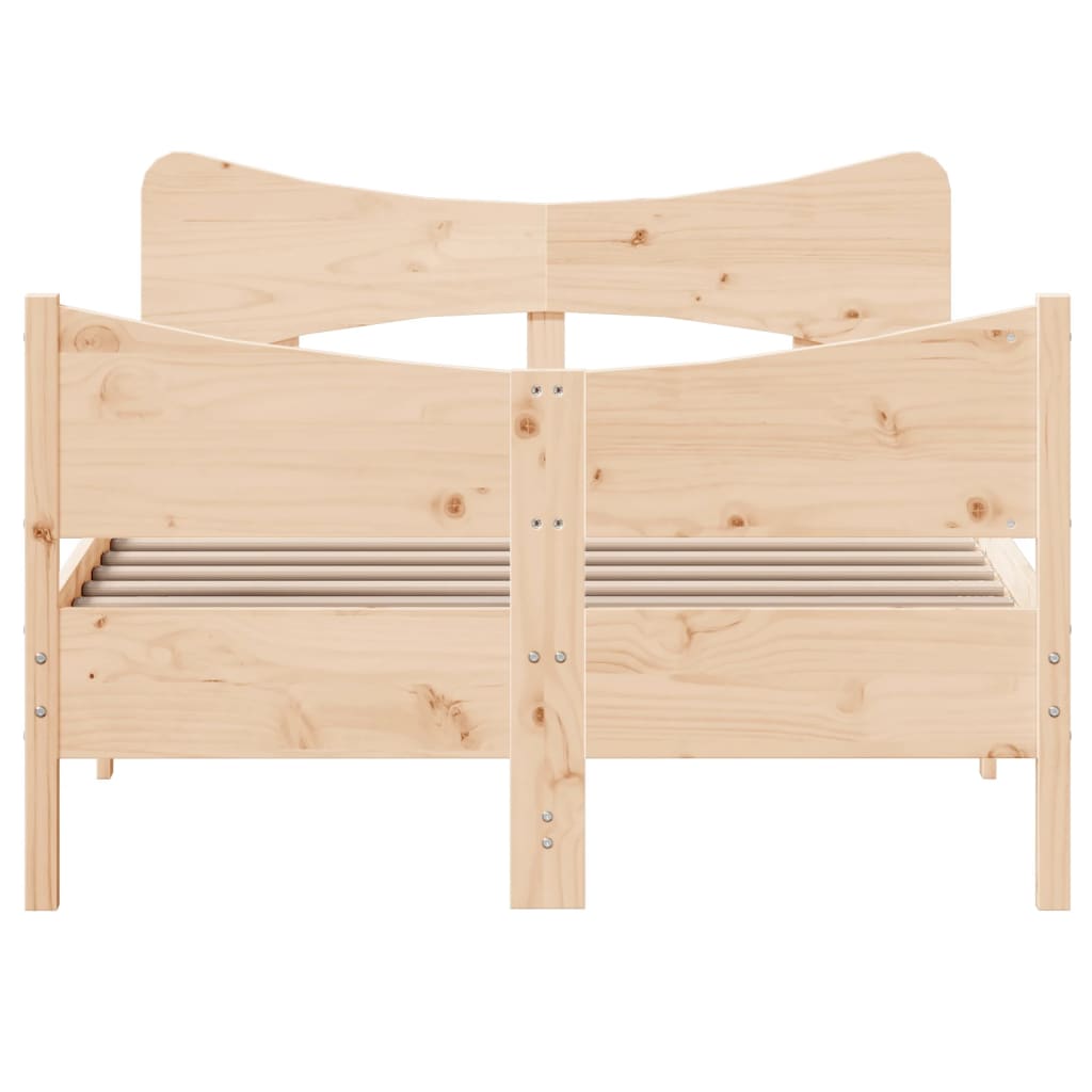Solid Wood Bed Without Mattress 120 X 190 Cm Pine Wood