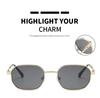 Protective Glasses 2pcs Fashion Metal Square Frame Sunglasses Women Black Gold Unisex Sun Glasses Thread Design Shade UV400